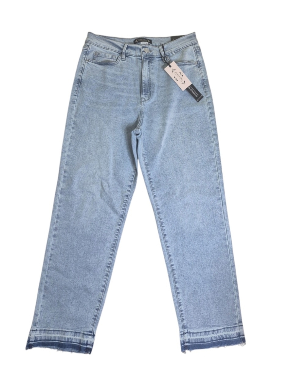 NWT Nanette Lepore Jolie High Waisted Straight Denim Jeans Light Blue, Waist 28